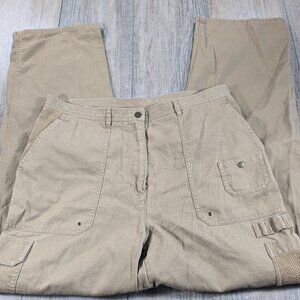 Lauren Ralph Lauren Cargo Pants 12 Khaki Straight Leg High Rise Cotton Gorpcore